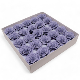 25x Duża Róża Mydlana Vintage - Stalowy Niebieski