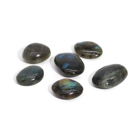 6x Labradoryt z Madagaskaru Palm Stone (ok. 17-40 g, 35-50 mm)