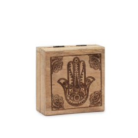 Małe Pudełko 10x10x4.2 cm - Hamsa Czarna